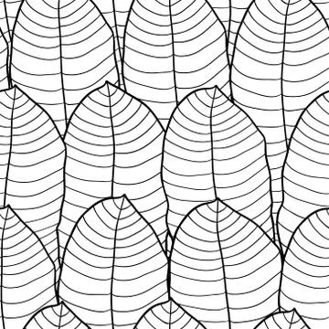 Vector illustration. Seamless pattern of abstract leaves Stock Illustration