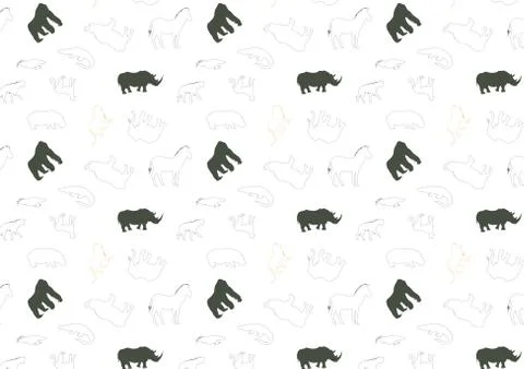 Vector illustration of seamless pattern of animals イラスト素材