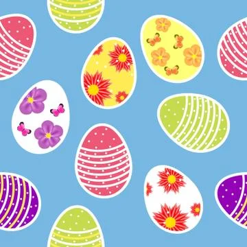 Vector illustration seamless pattern background with  easter egg Stock Illustration
