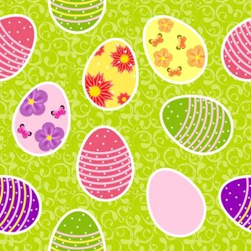 Vector illustration seamless pattern background with  easter egg Stock Illustration