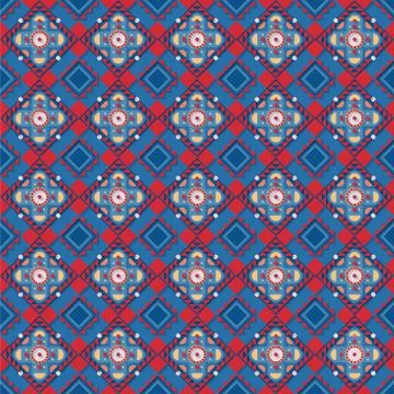 Vector illustration seamless pattern, background, geometric , red, blue elements Illustrazione stock