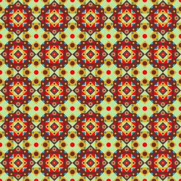 Vector illustration seamless pattern, background, geometric, red, green elements Stock Illustration