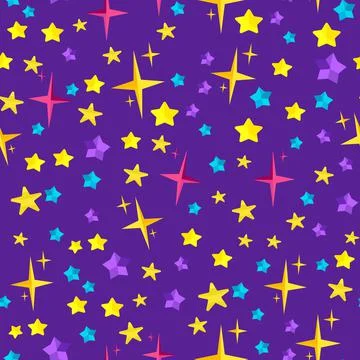 Vector illustration of a seamless pattern background on a space theme, with s 스톡 일러스트