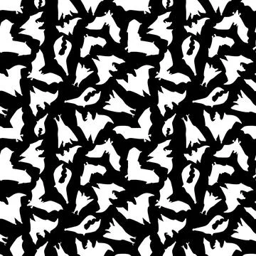 Vector illustration of a seamless pattern with bats Stock Illustration