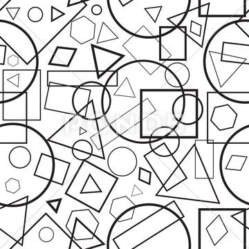Vector Illustration Seamless Pattern Black-And-White Geometrical Figures For