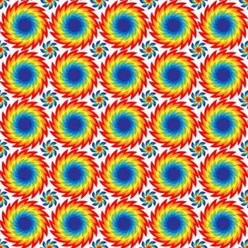 Vector illustration seamless pattern of bright discs with serrated edges of r Stock Illustration