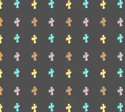 Vector illustration seamless pattern of colored crosses on religion theme Stock Illustration