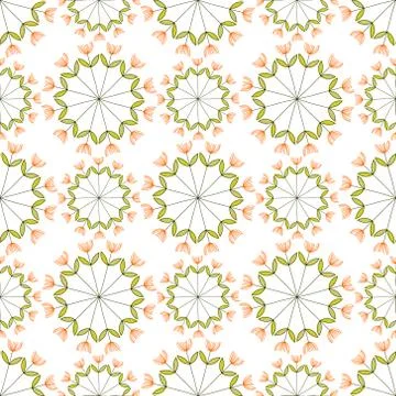 Vector illustration of seamless pattern with creative flowers 스톡 일러스트