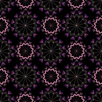 Vector illustration of seamless pattern with creative flowers Illustrazione stock