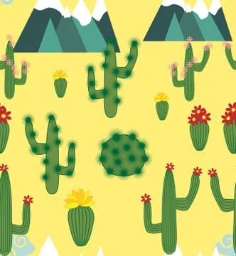 Vector Illustration of seamless pattern with cute cartoon llama alpaca with c 스톡 일러스트