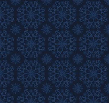 Vector illustration seamless pattern, dark blue arabesque background Illustrazione stock
