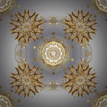 Vector illustration. Seamless pattern with fantasy flowers, natural sketch, flor Ilustración de archivo