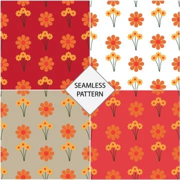 Vector illustration of seamless pattern with a flower background Stock Illustration