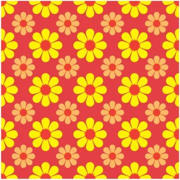 Vector illustration of seamless pattern with a flower background Stock Illustration