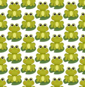 Vector illustration of seamless pattern in frog cartoon style EPS 10 Stock Illustration