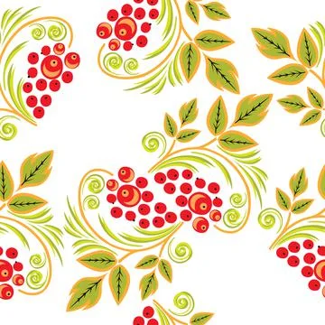 Vector illustration seamless pattern - garden flowers and plant leaves on white Stock Illustration