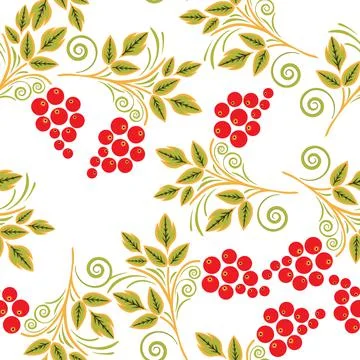 Vector illustration seamless pattern - garden flowers and plant leaves on white Stock Illustration