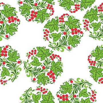 Vector illustration seamless pattern - garden flowers and plant leaves on white Stock Illustration