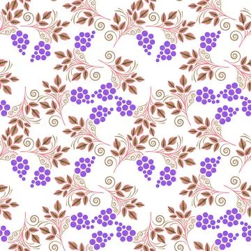 Vector illustration seamless pattern - garden flowers and plant leaves on white Stock Illustration