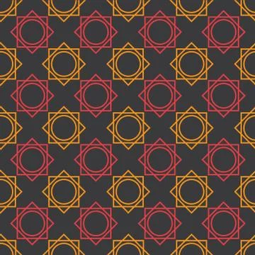 Vector illustration seamless pattern geometric design with black background Stock Illustration