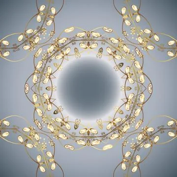 Vector illustration. Seamless pattern golden elements. Floral classic texture. G Illustrazione stock