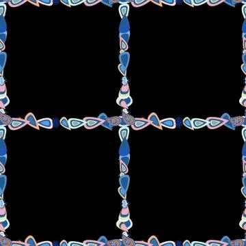 Vector illustration. Seamless pattern. Hand-drawn doodle frames.Illustration in Stock Illustration