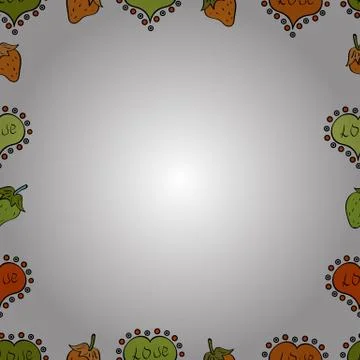 Vector illustration. Seamless pattern. Hand-drawn doodle frames.Illustration in Illustrazione stock