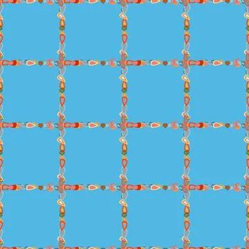 Vector illustration. Seamless pattern. Hand-drawn doodle frames.Illustration in Stock Illustration