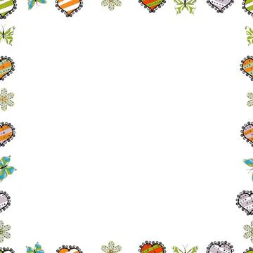 Vector illustration. Seamless pattern. Hand-drawn doodle frames.Illustration in Stock Illustration