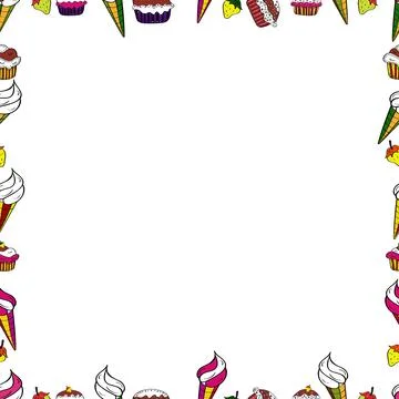 Vector illustration. Seamless pattern. Hand-drawn doodle frames.Illustration in Stock Illustration
