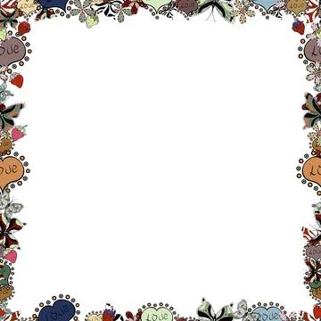 Vector illustration. Seamless pattern. Hand-drawn doodle frames.Illustration in Stock Illustration