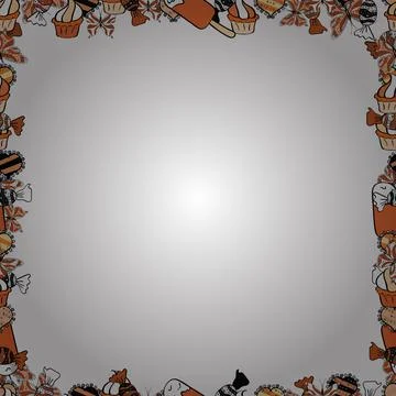 Vector illustration. Seamless pattern. Hand-drawn doodle frames.Illustration in Stock Illustration