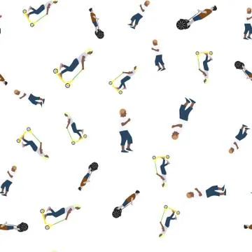 Vector illustration of a seamless pattern with the images of people active Stockillustratie