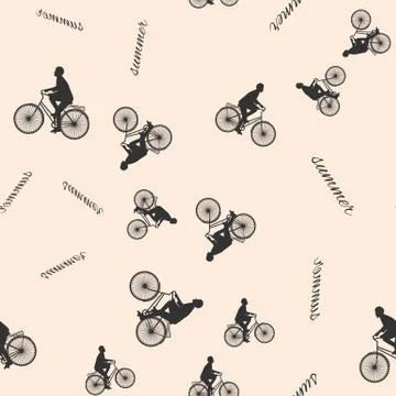 Vector illustration of a seamless pattern with the images of people active Illustrazione stock