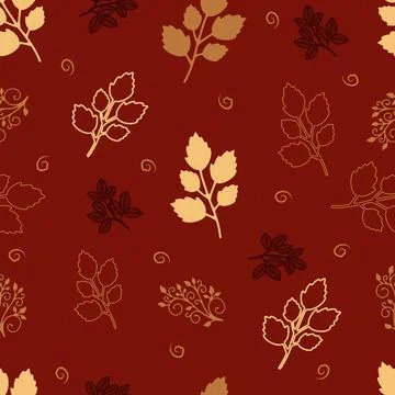 Vector illustration, seamless pattern of leaves in different shades of shades on Illustrazione stock