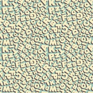 Vector illustration of seamless pattern with letters Stock Illustration
