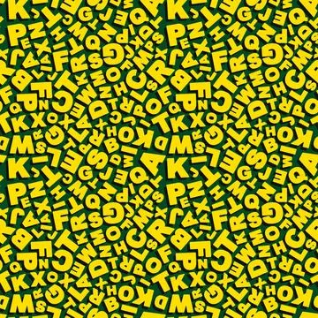 Vector illustration of seamless pattern with letters. Vector illustration ... 写真素材