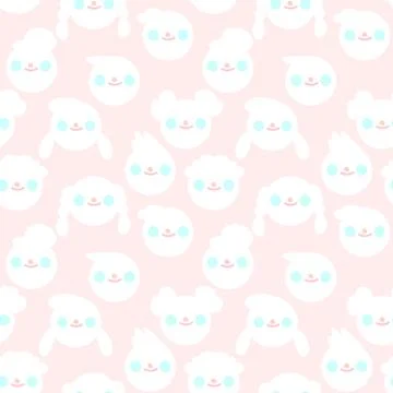 Vector illustration seamless pattern, A lot of face with smile on pink backgr Illustrazione stock