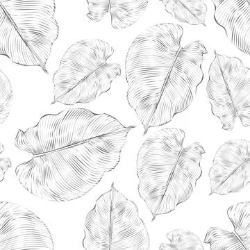 Vector illustration. Seamless pattern. Luxurious gray floral leaf print. イラスト素材