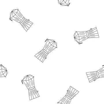 Vector illustration of seamless pattern of moka percolator coffee pot. Hand d Illustrazione stock