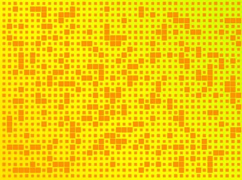 Vector illustration of seamless pattern of orange square on yellow background Stock Photos