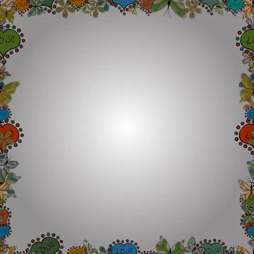 Vector illustration. Seamless pattern. Quadrate frames doodles. Illustration in Stock Illustration