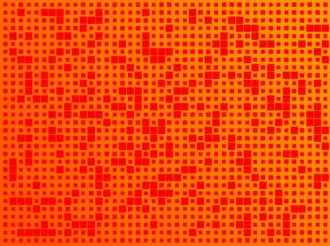 Vector illustration of seamless pattern of red square on orange background, d Stock Photos
