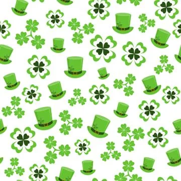 Vector illustration of seamless pattern for saint Patricks day greeting Stock Illustration