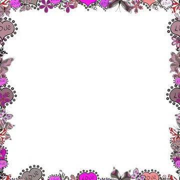 Vector illustration. Seamless pattern. Square frames doodles. Illustration in gr Stock Illustration