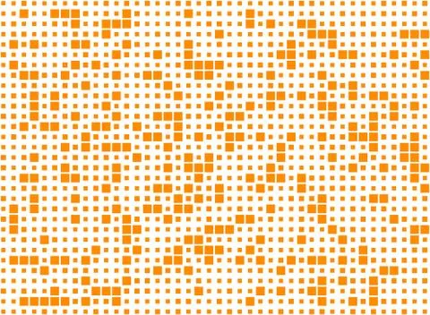 Vector illustration of seamless pattern of square orange background, differen Stock Photos