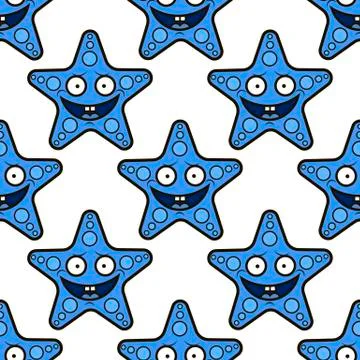 Vector illustration, seamless pattern starfish. Ilustración de archivo