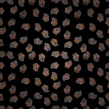 Vector illustration. Seamless pattern with sweet Cupcakes pattern. Sweets backgr Stock Illustration