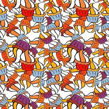 Vector illustration. Seamless pattern with sweet Cupcakes pattern. Sweets backgr Stock Illustration