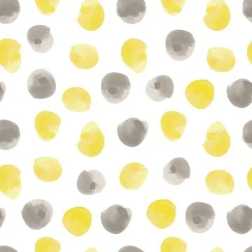 Vector illustration: seamless pattern of yellow and gray watercolor circles Stock-Illustration